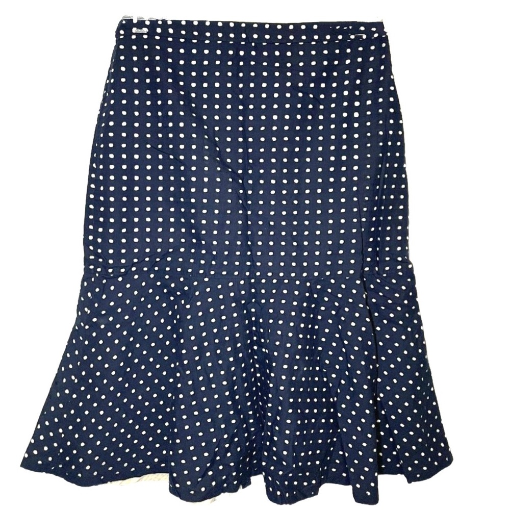 Ann Taylor Navy Eyelet Polka Dot Flounce Skirt | Size 0